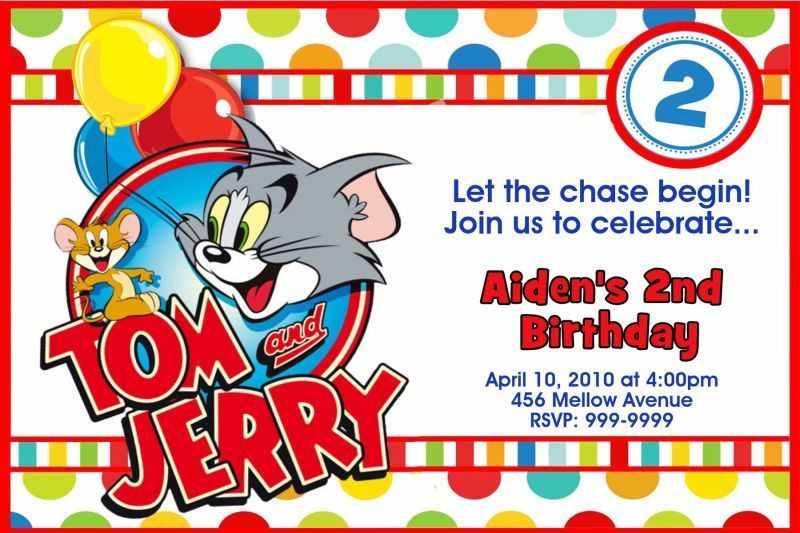 Tom And Jerry Birthday Party
 TOM & AND JERRY BIRTHDAY PARTY INVITATIONS 24hr Service
