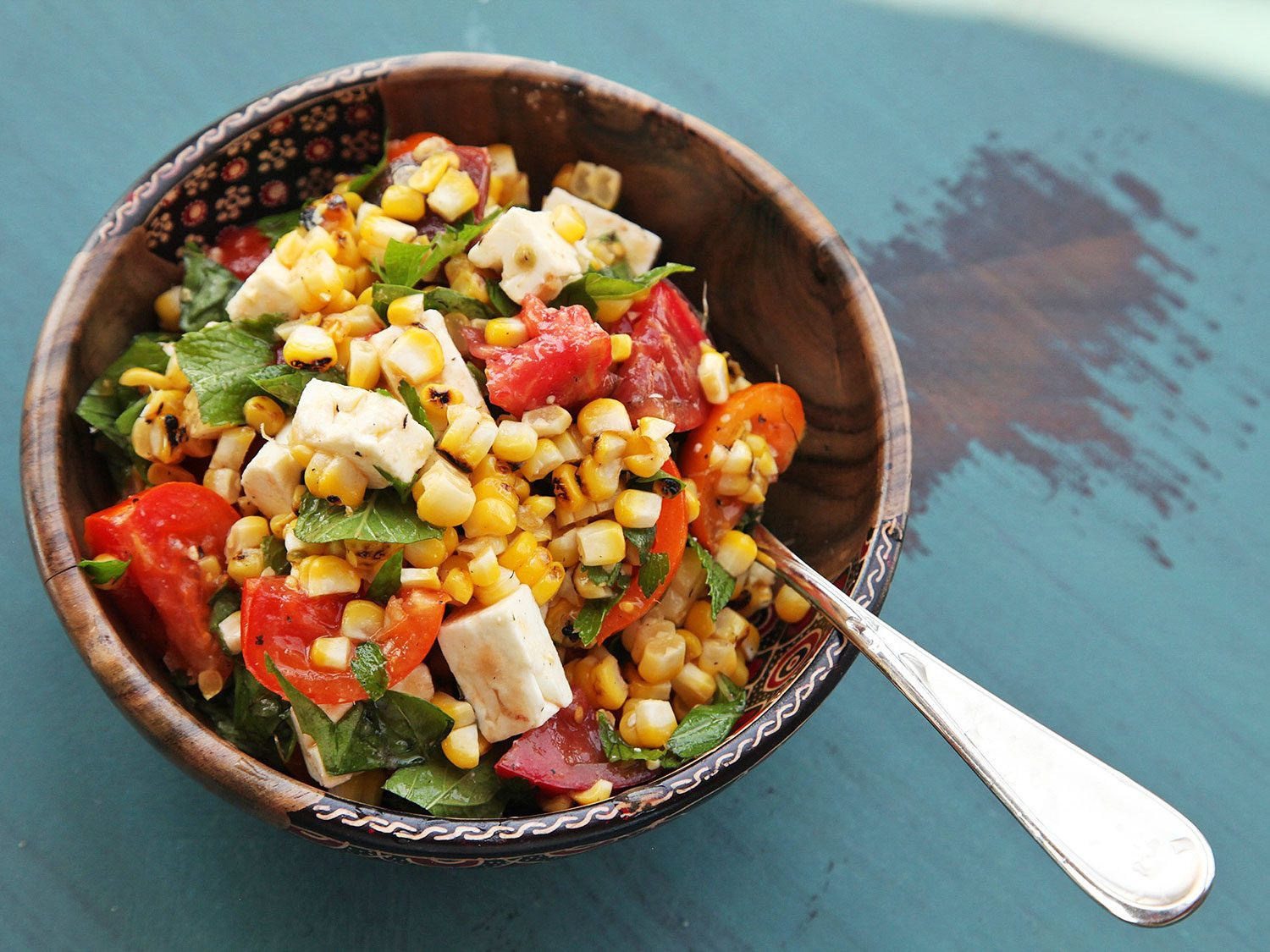 Tomato Corn Salad
 Grilled Corn Tomato Feta and Herb Salad Recipe