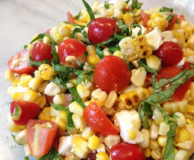 Tomato Corn Salad
 Grilled Corn Basil & Tomato Salad w Feta Through Her