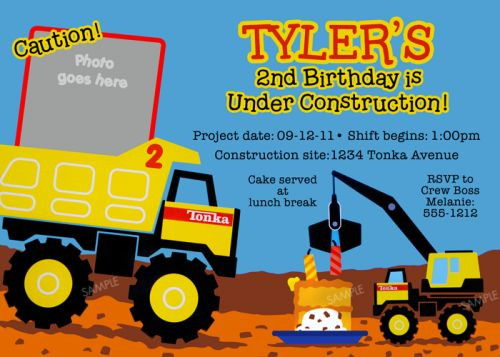 Tonka Truck Birthday Party
 Tonka Truck Birthday Party Invitation Printable Digital