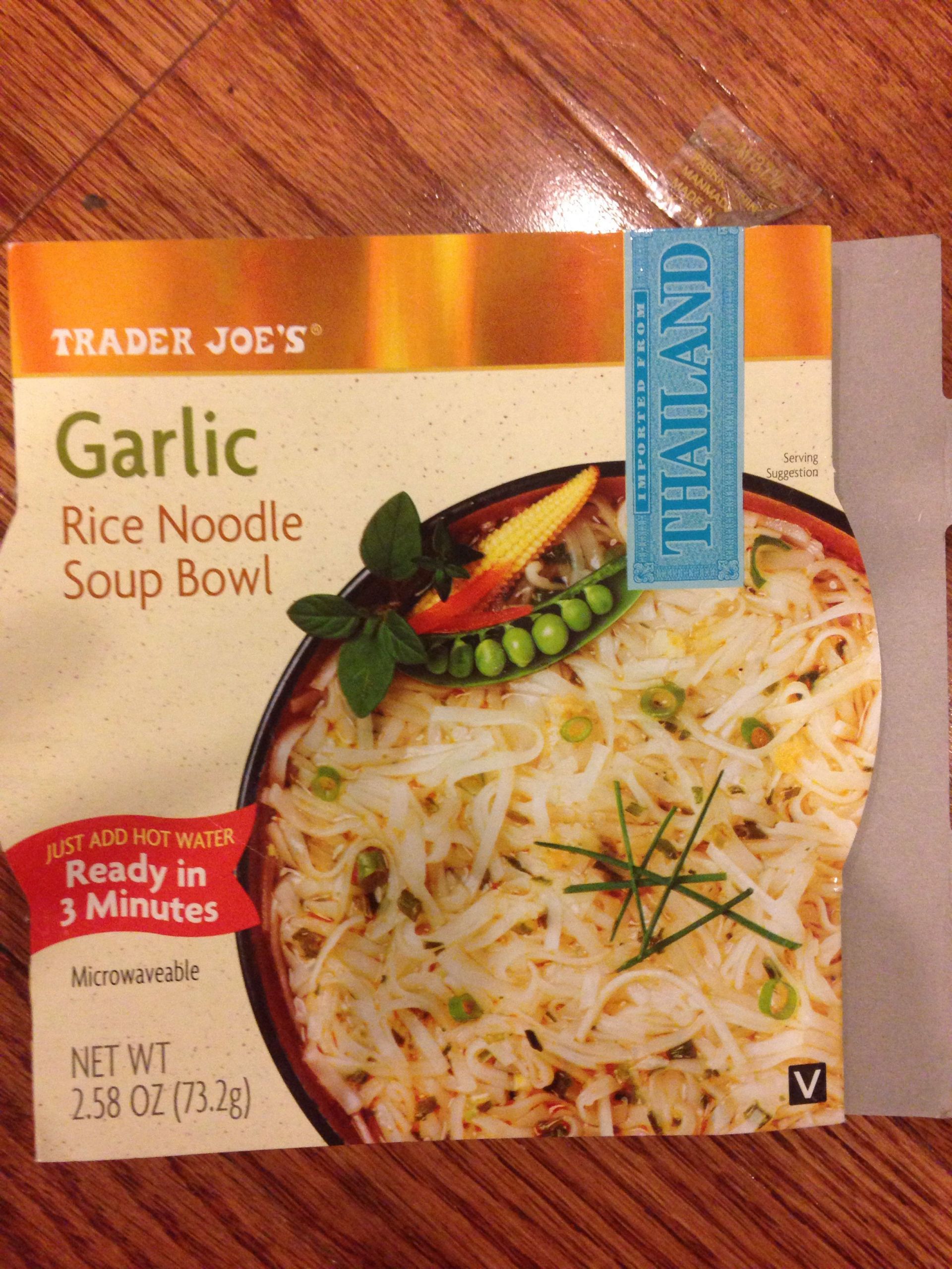 Trader Joe'S Rice Noodles
 Trader joes garlic rice noodle soup bowl Not that