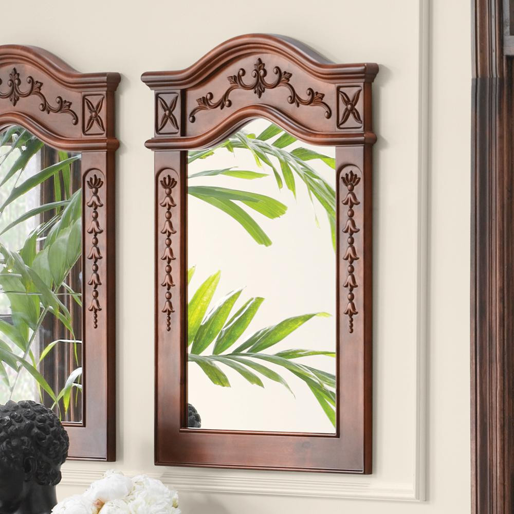 Traditional Bathroom Mirror
 24" Bordeaux Traditional Solid Wood Framed Bathroom Mirror