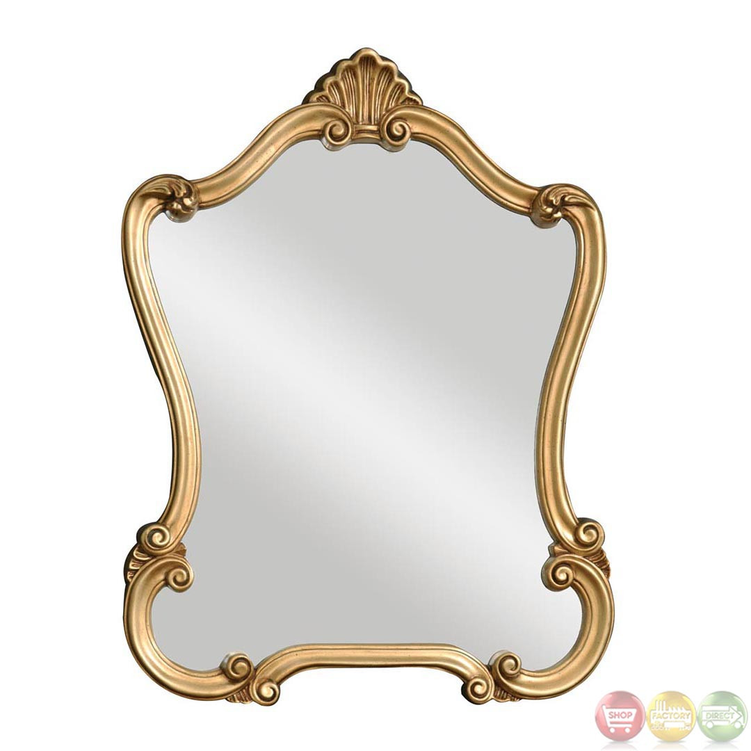 Traditional Bathroom Mirror
 Walton Hall Traditional Lightly Distressed Gold Leaf