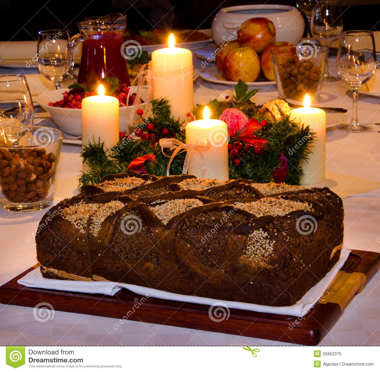 Traditional Christmas Eve Dinner
 Traditional Christmas Eve Dinner Table Stock Image Image