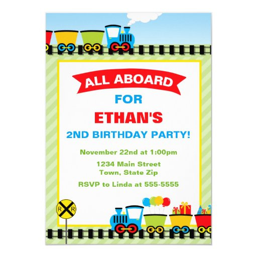 Train Birthday Invitation
 Train Birthday Invitation 5x7 Card