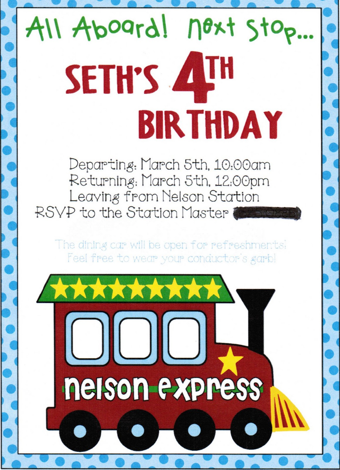 Train Birthday Invitation
 ReMarkable Home Simple Train Birthday Party