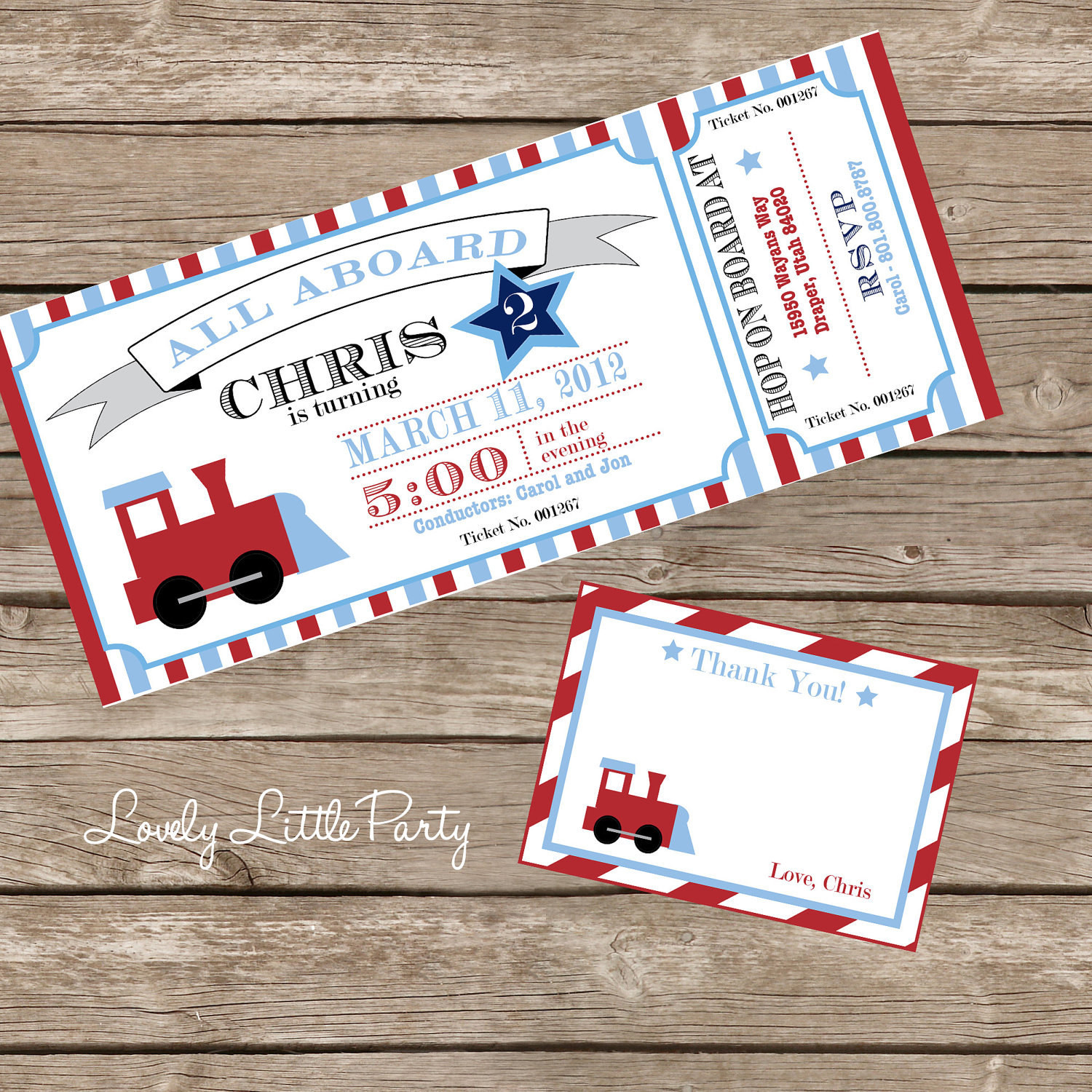 Train Birthday Invitation
 Train Birthday Invitation Kit DIY Printable Invite AND Thank