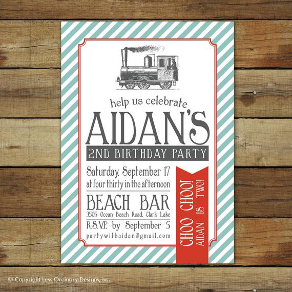 Train Birthday Invitation
 Train birthday invitation vintage train birthday party