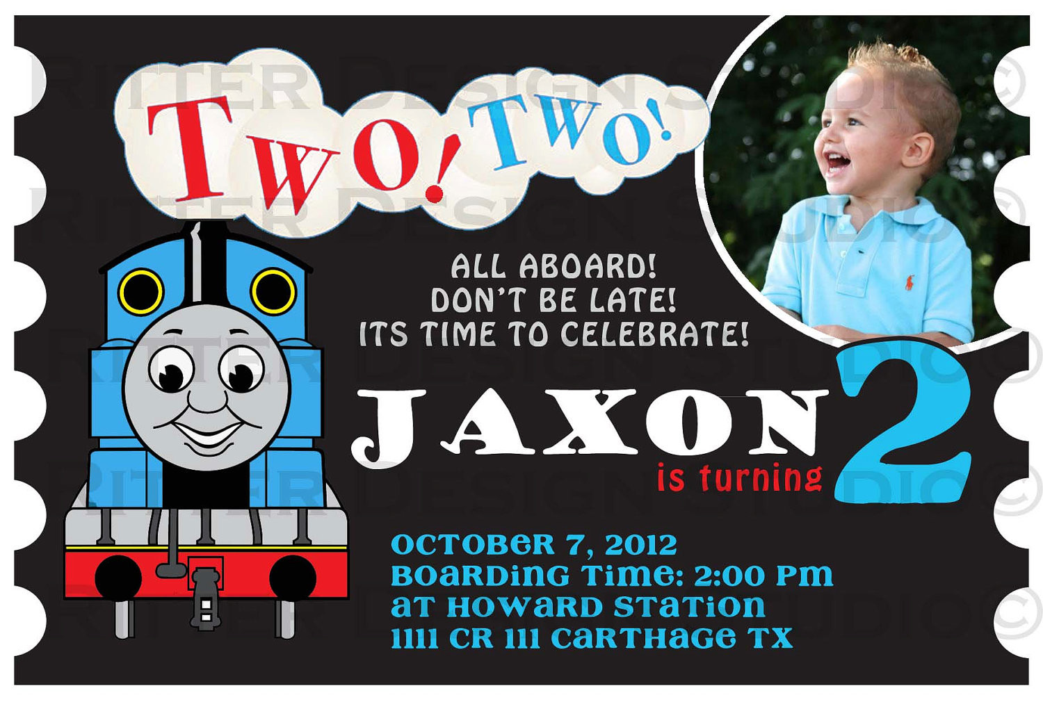 Train Birthday Invitation
 Thomas the Train Birthday Invitation by RitterDesignStudio