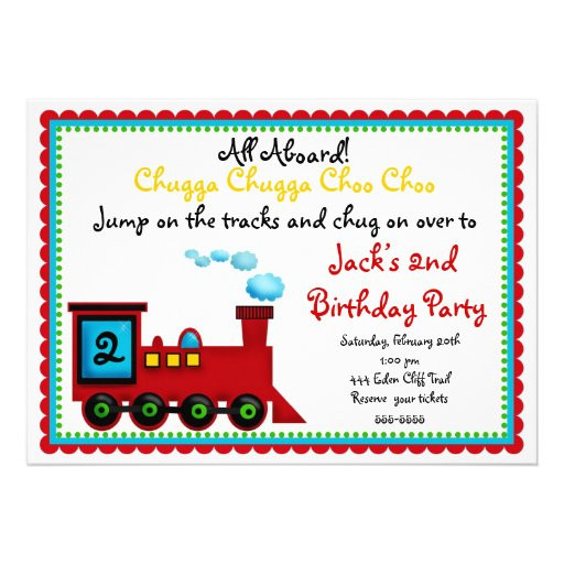 Train Birthday Invitation
 Train Birthday Invitations 5" X 7" Invitation Card