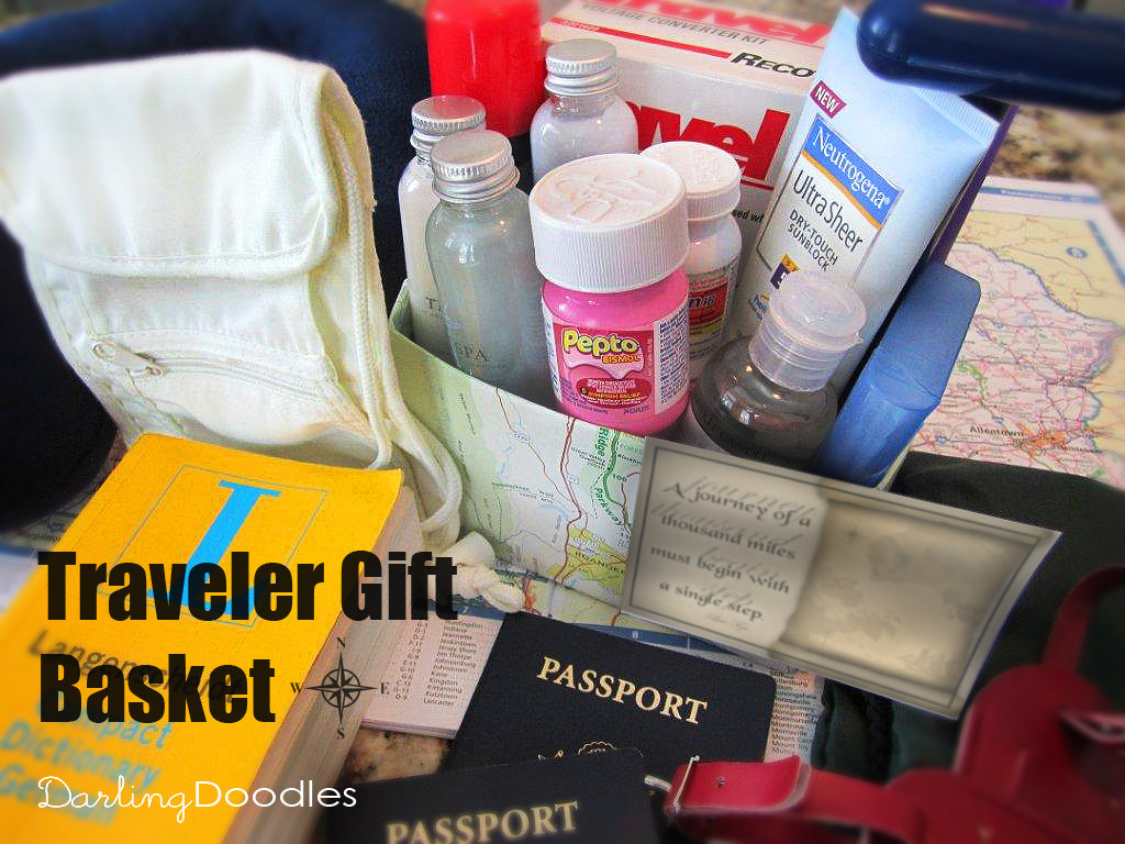 Travel Themed Gift Basket Ideas
 Travel Gift Basket Darling Doodles