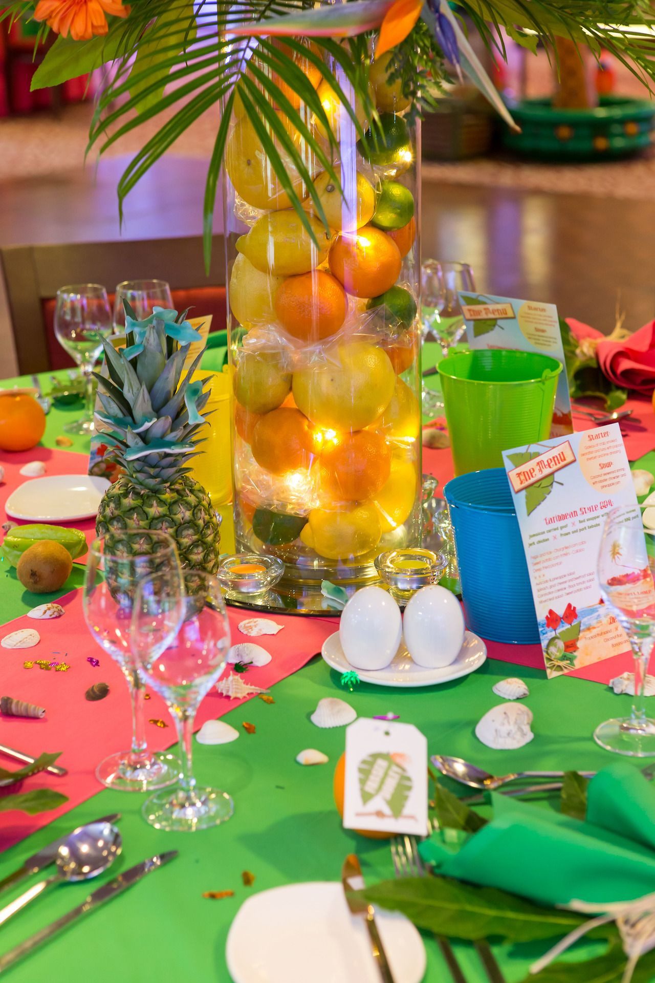 Tropical Beach Party Ideas
 Caribbean Tropical Beach Party table displays