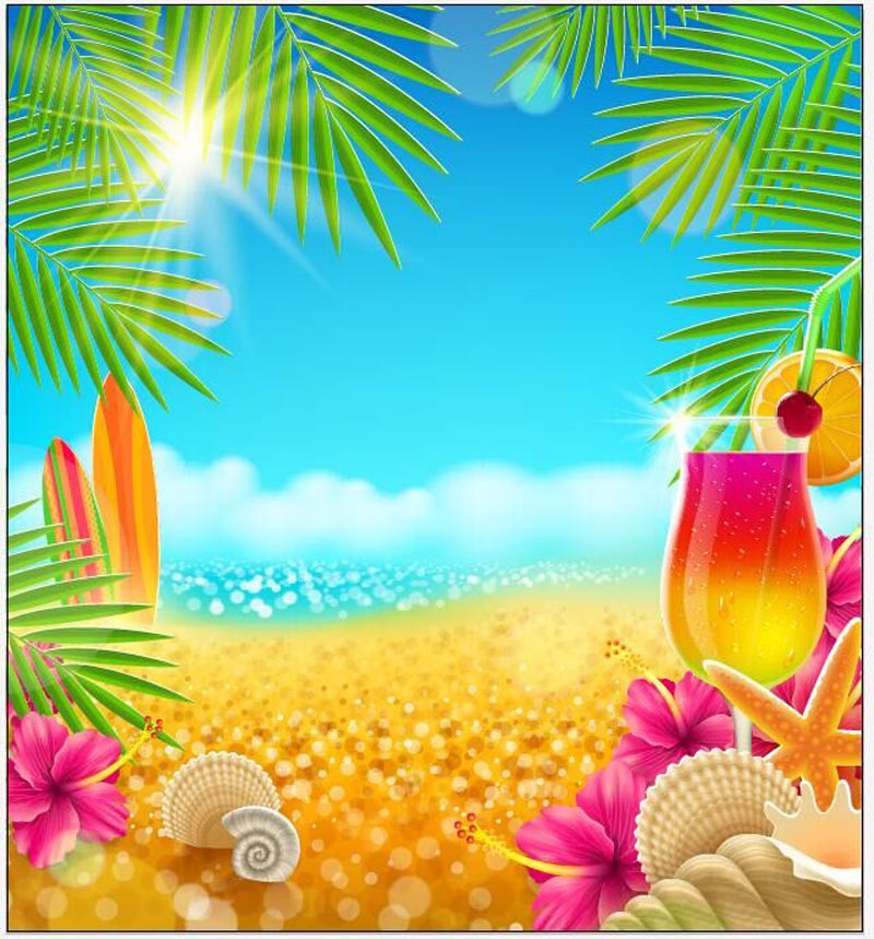 Tropical Beach Party Ideas
 Tropical Beach Ocean Backdrop for Studio Summer