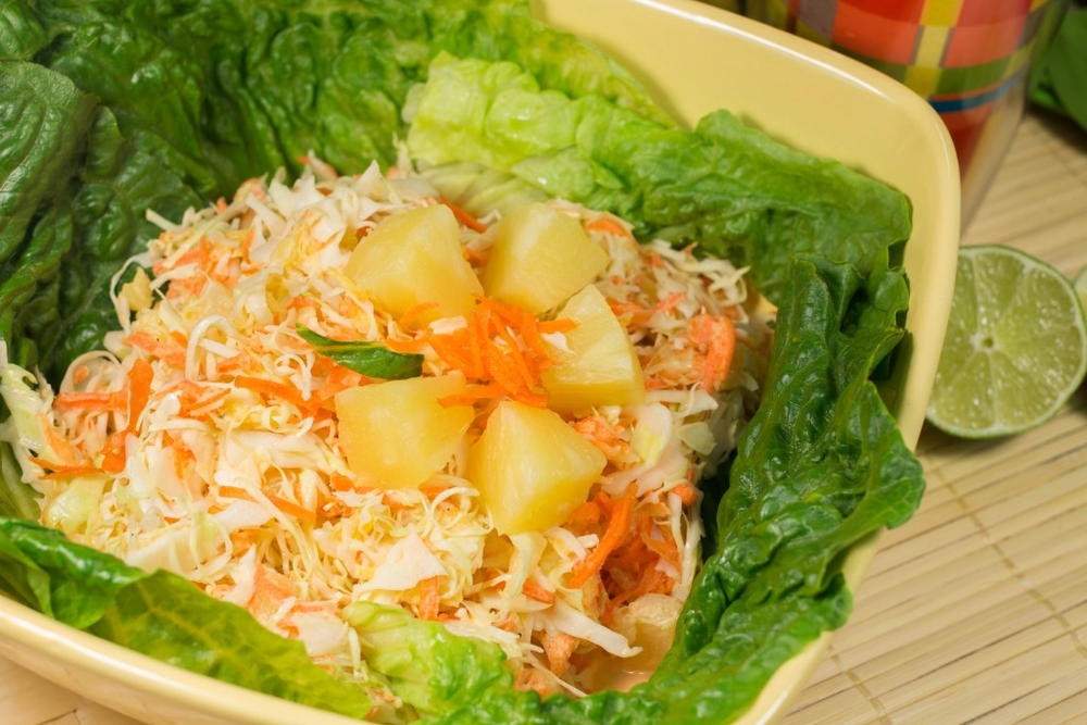 Tropical Side Dishes
 Easy Breezy Hawaiian Coleslaw