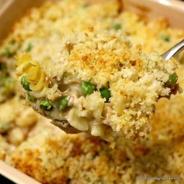 Tuna Noodle Casserole For Two
 Classic Tuna Noodle Casserole with Parmesan Topping