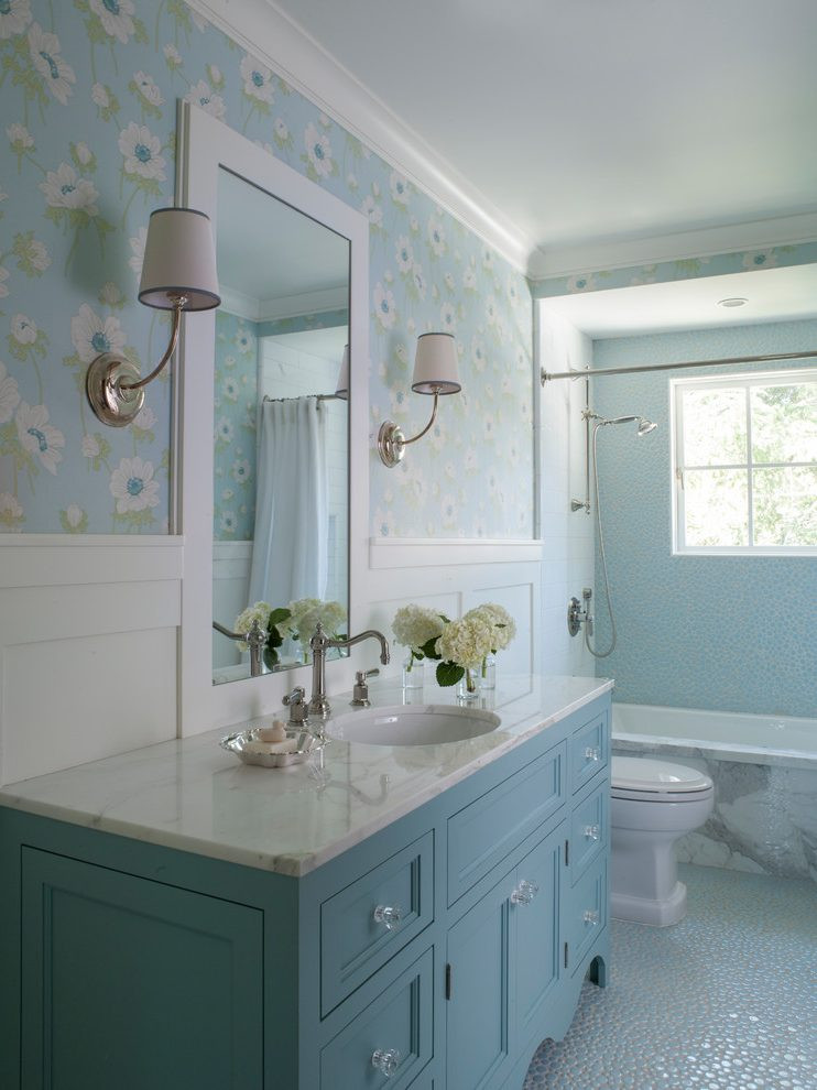 Turquoise Bathroom Vanity
 Beautiful Blue Vanity Bathroom Traditional with Ideas