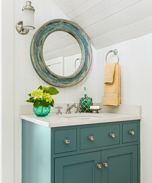 Turquoise Bathroom Vanity
 Be Inspired To Paint Your Bathroom Vanity a non neutral