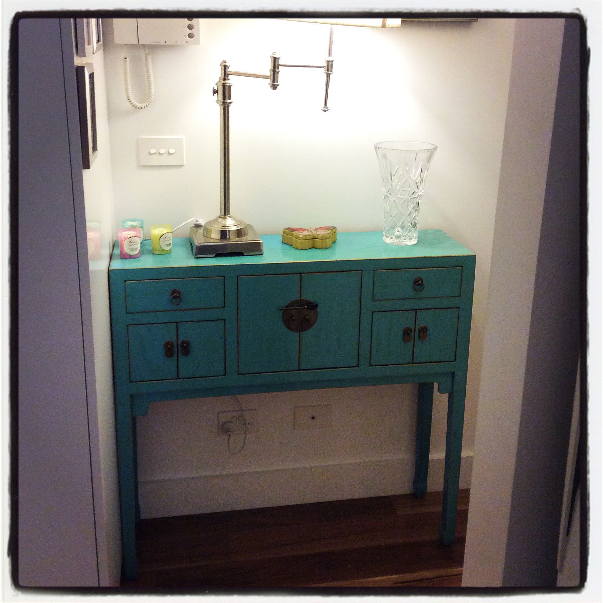 Turquoise Bathroom Vanity
 Turquoise entry table