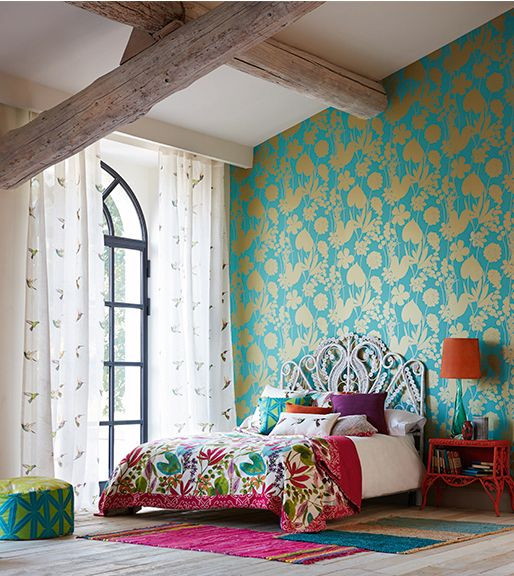 Turquoise Bedroom Walls
 31 Wallpaper Accent Walls That Are Worth Pinning DigsDigs