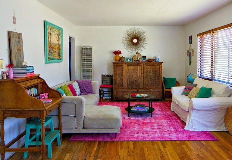 Turquoise Rug Living Room
 TURQUOISE BOHEMIAN Before and After Living Room Reveal