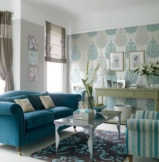 Turquoise Rug Living Room
 Turquoise sofa rug and wallpaper for modern blue living