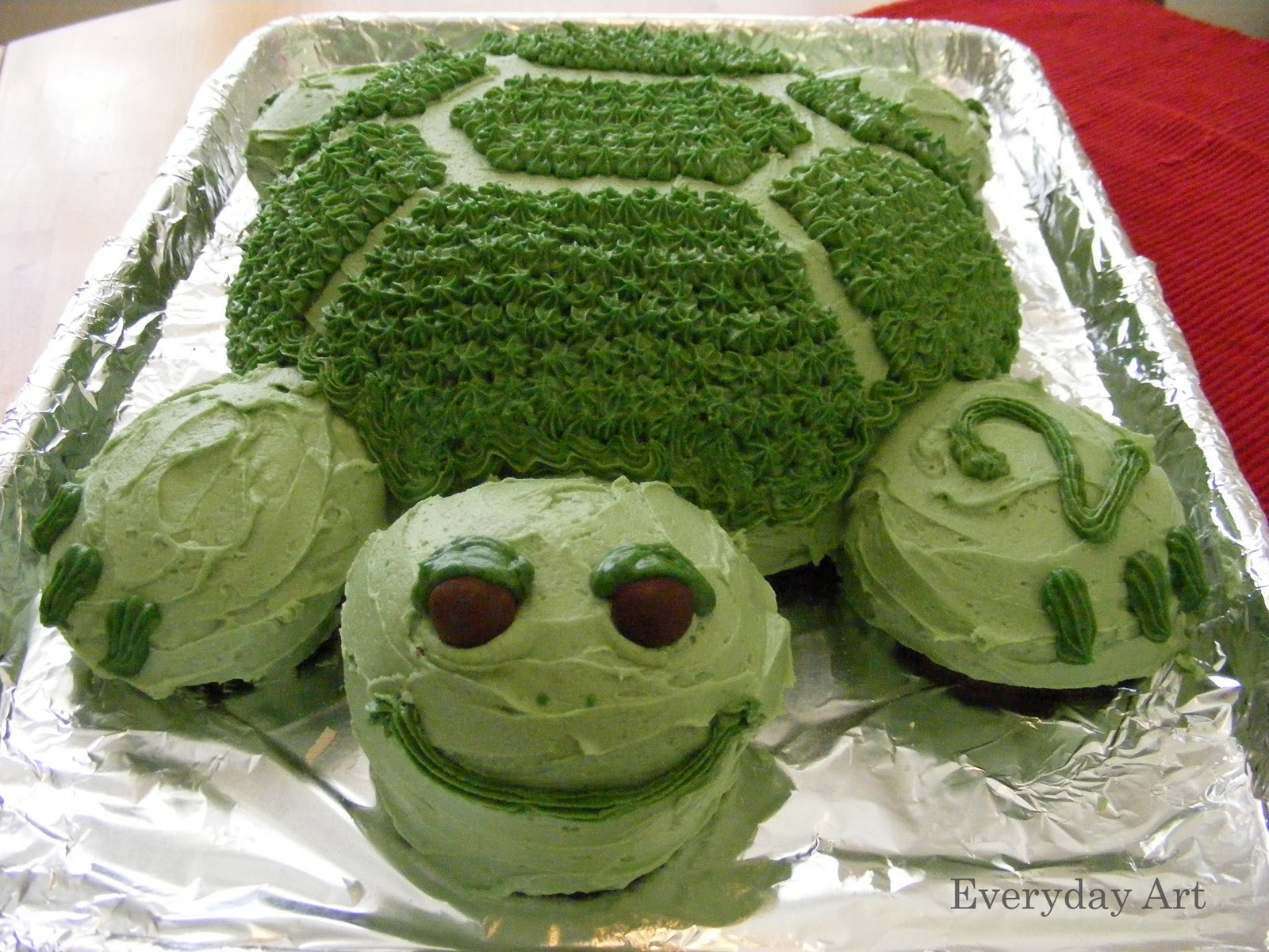 Turtle Birthday Cake
 Everyday Art Turtle Birthday Cake