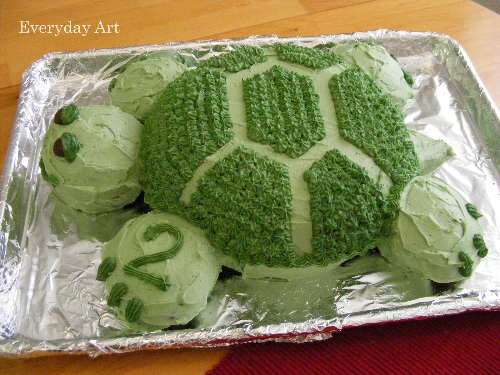 Turtle Birthday Cake
 Everyday Art Turtle Birthday Cake