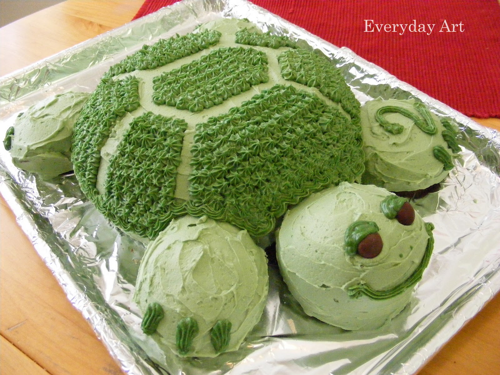 Turtle Birthday Cake
 Everyday Art Turtle Birthday Cake