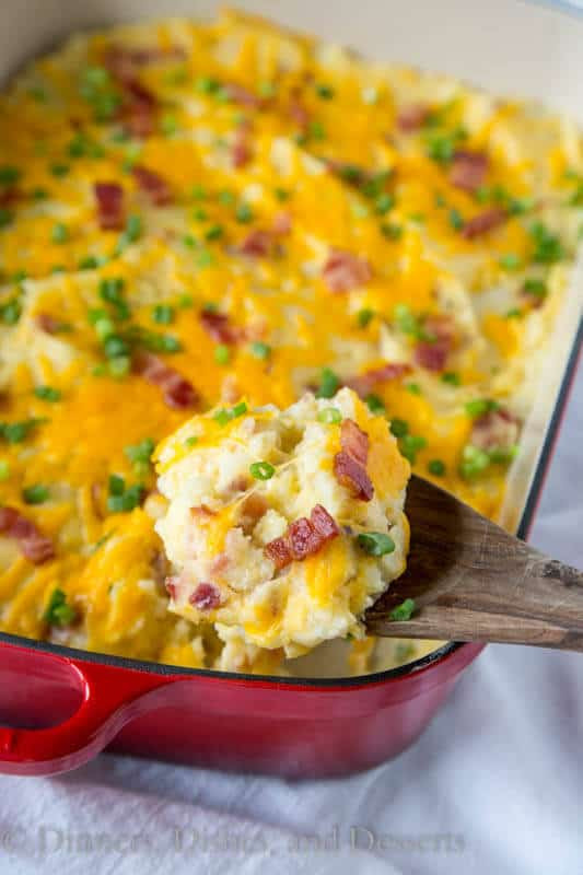 Twice Baked Potato Casserole
 Loaded Potato Recipes that make the PERFECT Dinner Side Dish