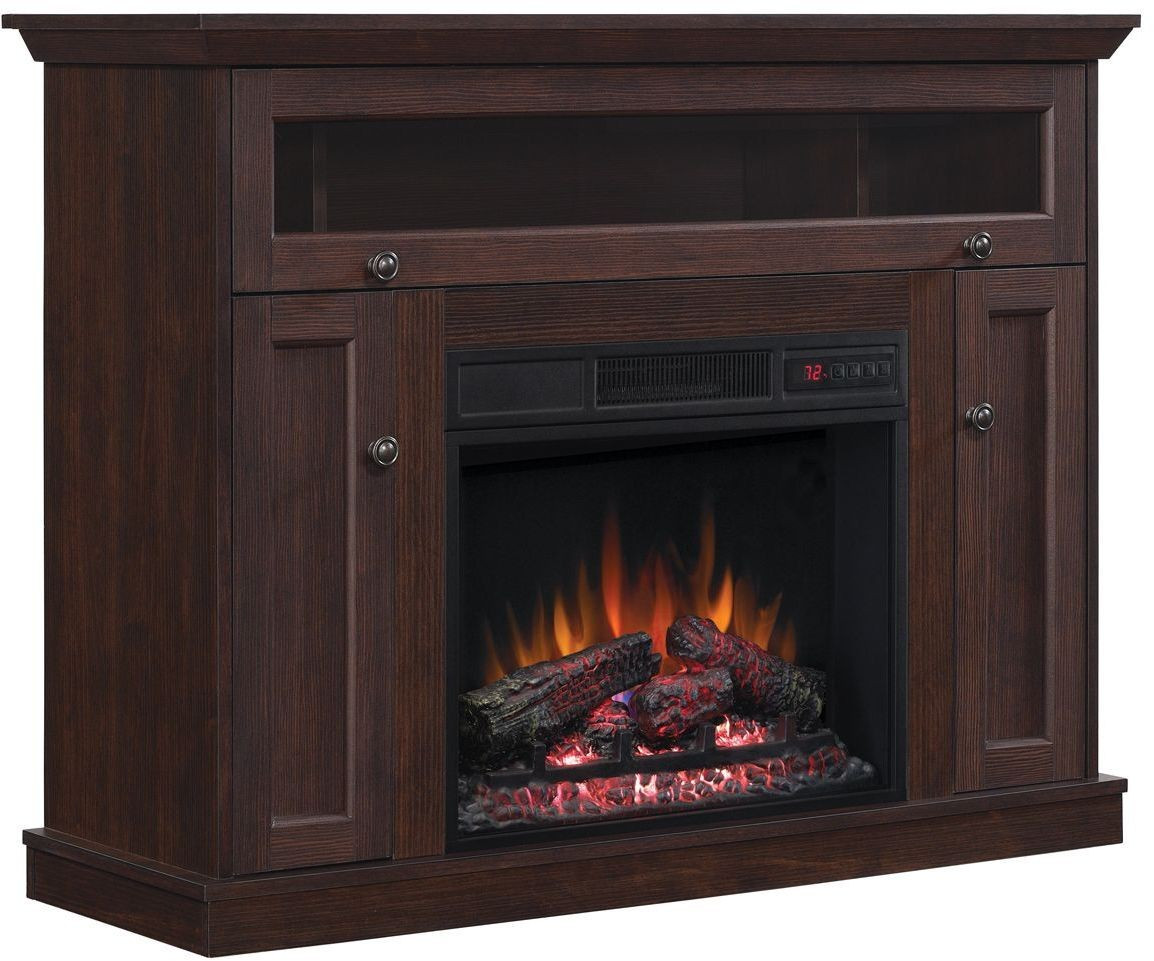 Twin Star International Electric Fireplace
 ClassicFlame Midnight Cherry Windsor TV Stand with 26