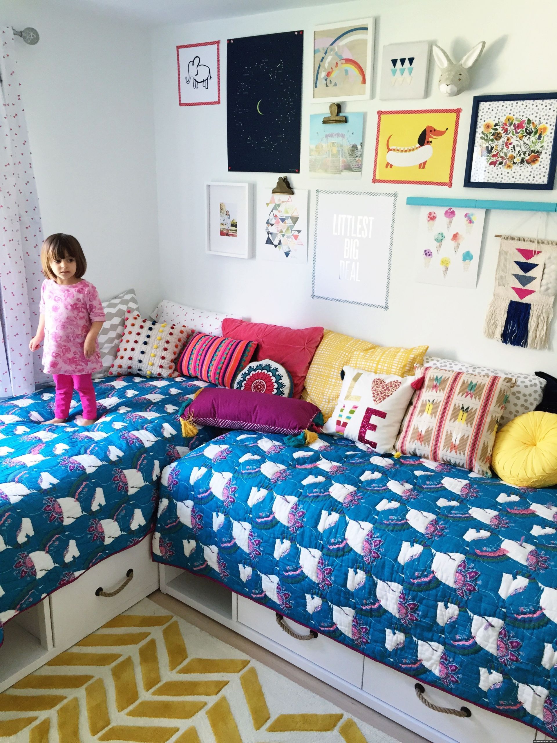 Two Girls In Bedroom
 A Modern BOHO Bedroom for Mazzy and Harlow Mommy Shorts