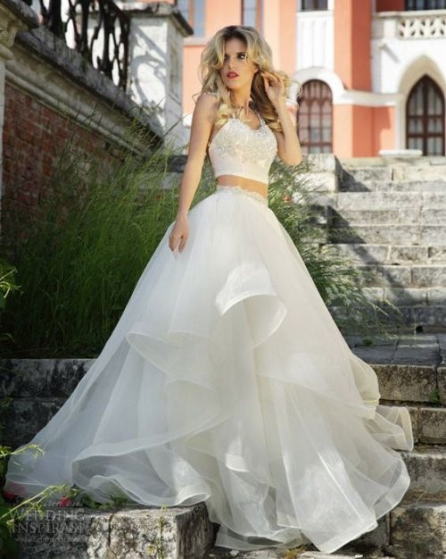 Two Piece Wedding Gowns
 21 Stylish Two Piece Summer Beach Wedding Dresses