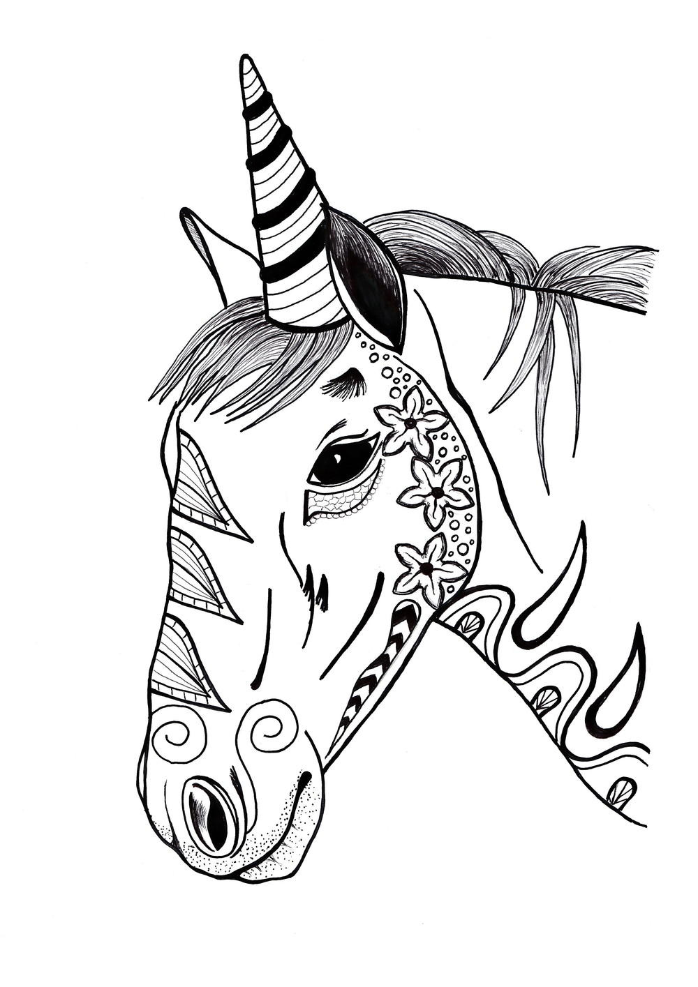 Unicorn Adult Coloring Book
 Unicorn Coloring Page PDF Download