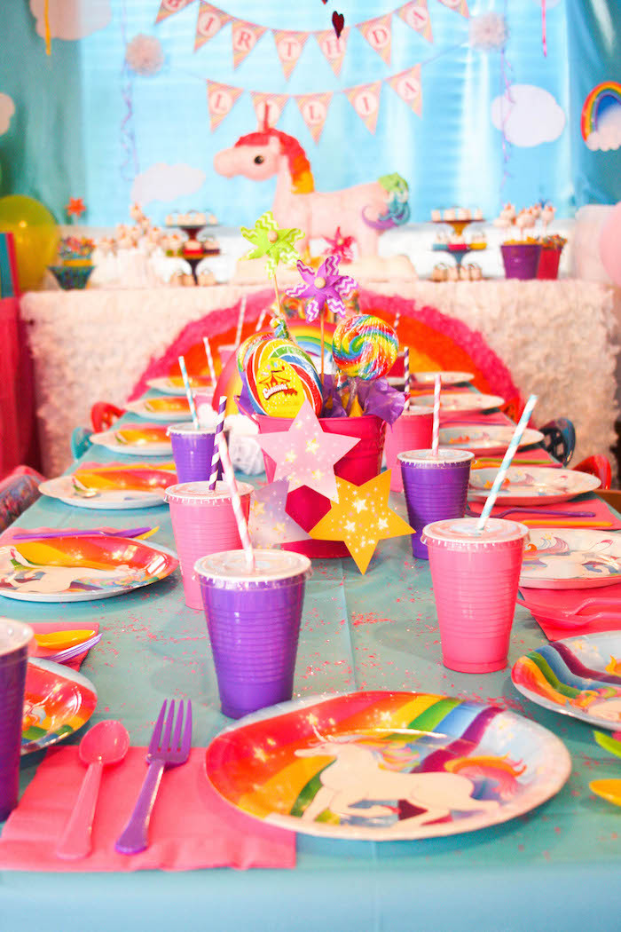 Unicorn And Rainbow Party Ideas
 Kara s Party Ideas Rainbow Unicorn Birthday Party