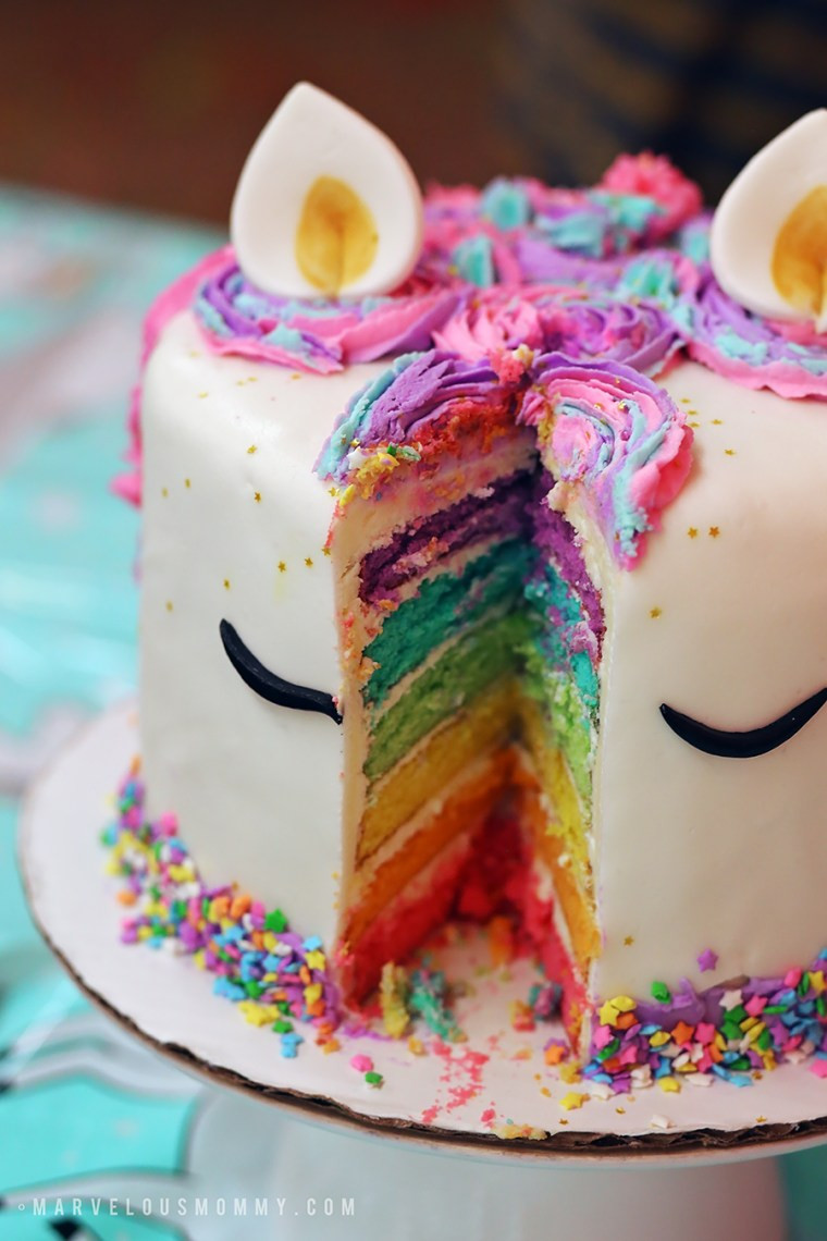 Unicorn Birthday Cakes
 DIY Rainbow Unicorn Cake – Haley’s 6th Birthday Party