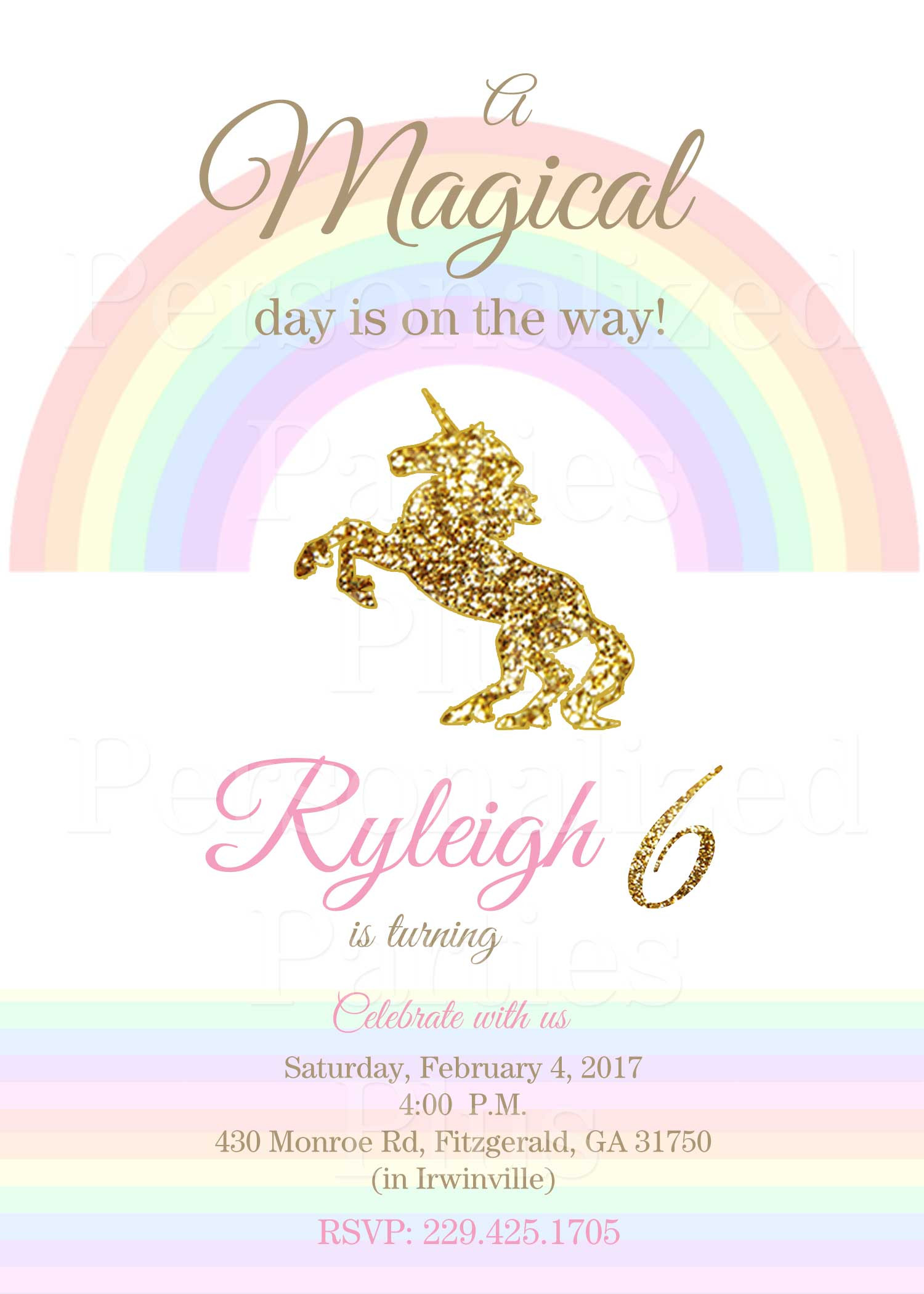 Unicorn Birthday Party Invitations
 Unicorn birthday invitation