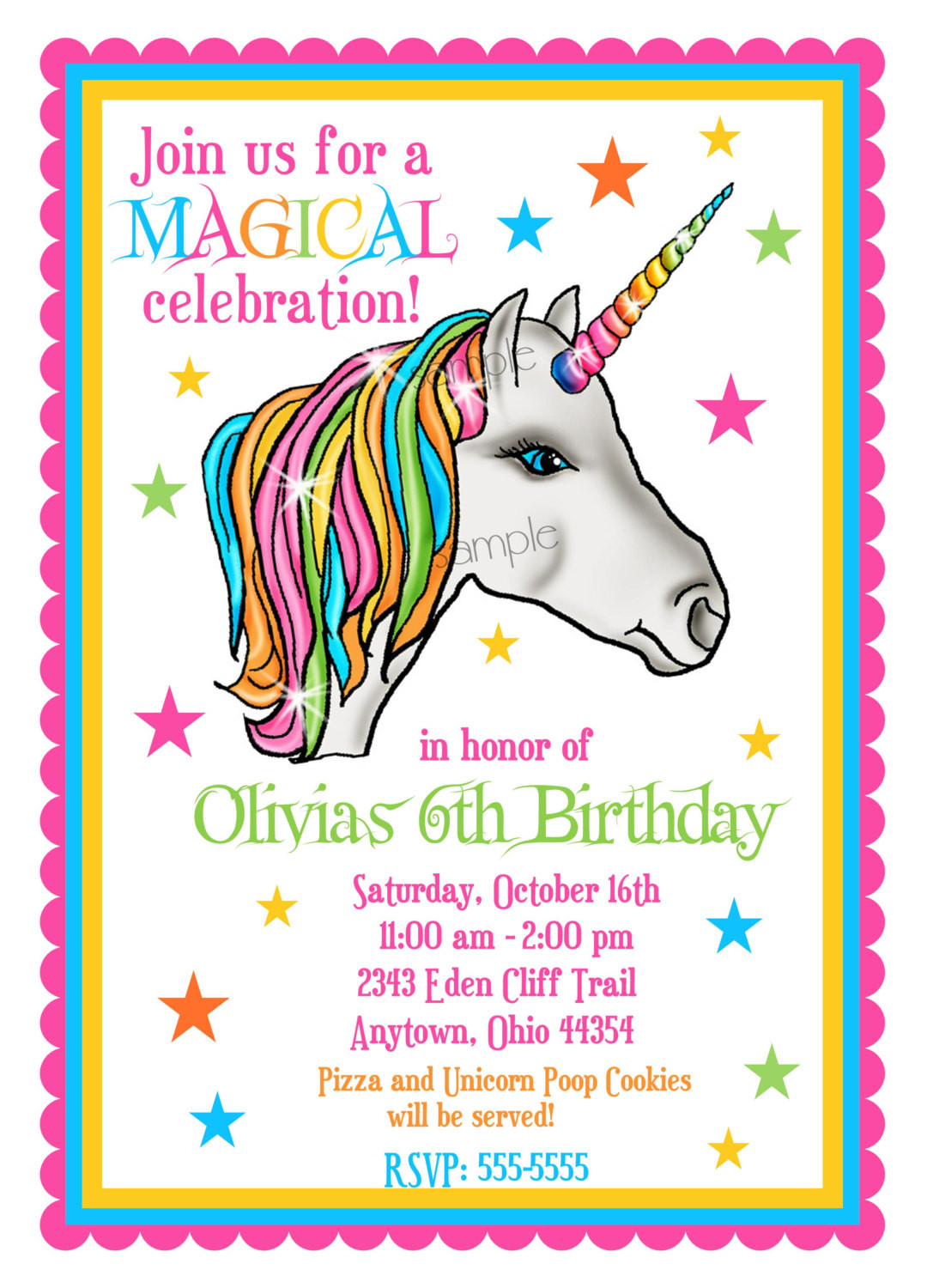 Unicorn Birthday Party Invitations
 Unicorn Invitations Unicorn Birthday Party Invitations