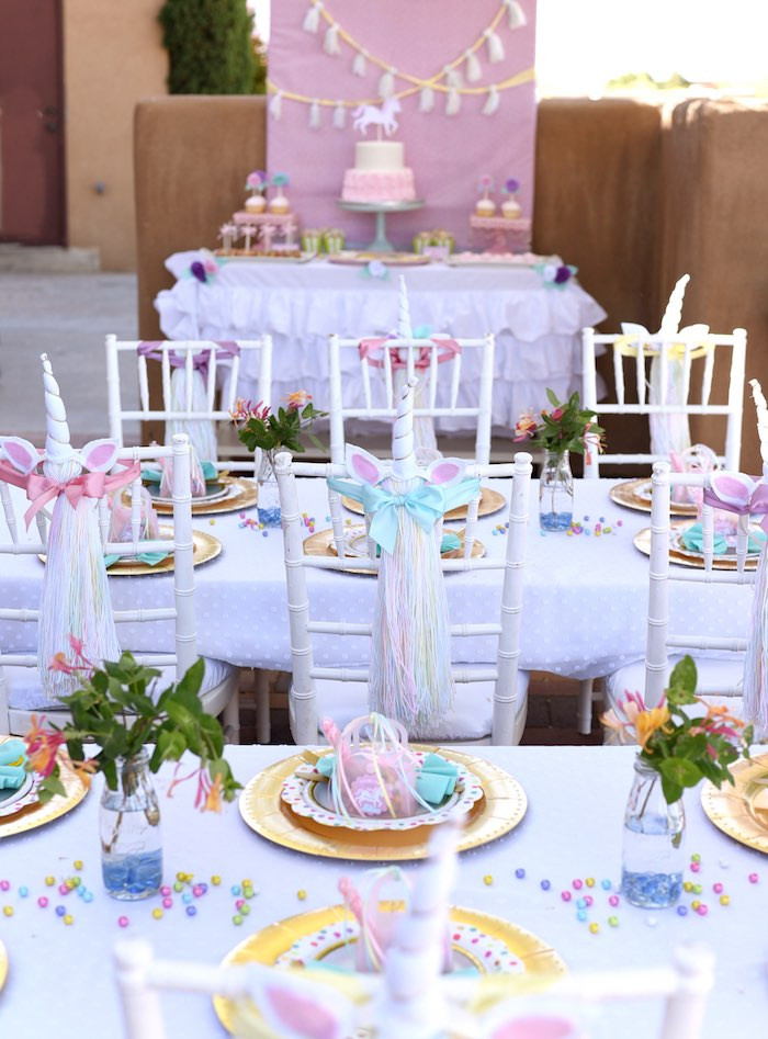 Unicorn Party Centerpiece Ideas
 Kara s Party Ideas Pastel Unicorn Themed Birthday Party