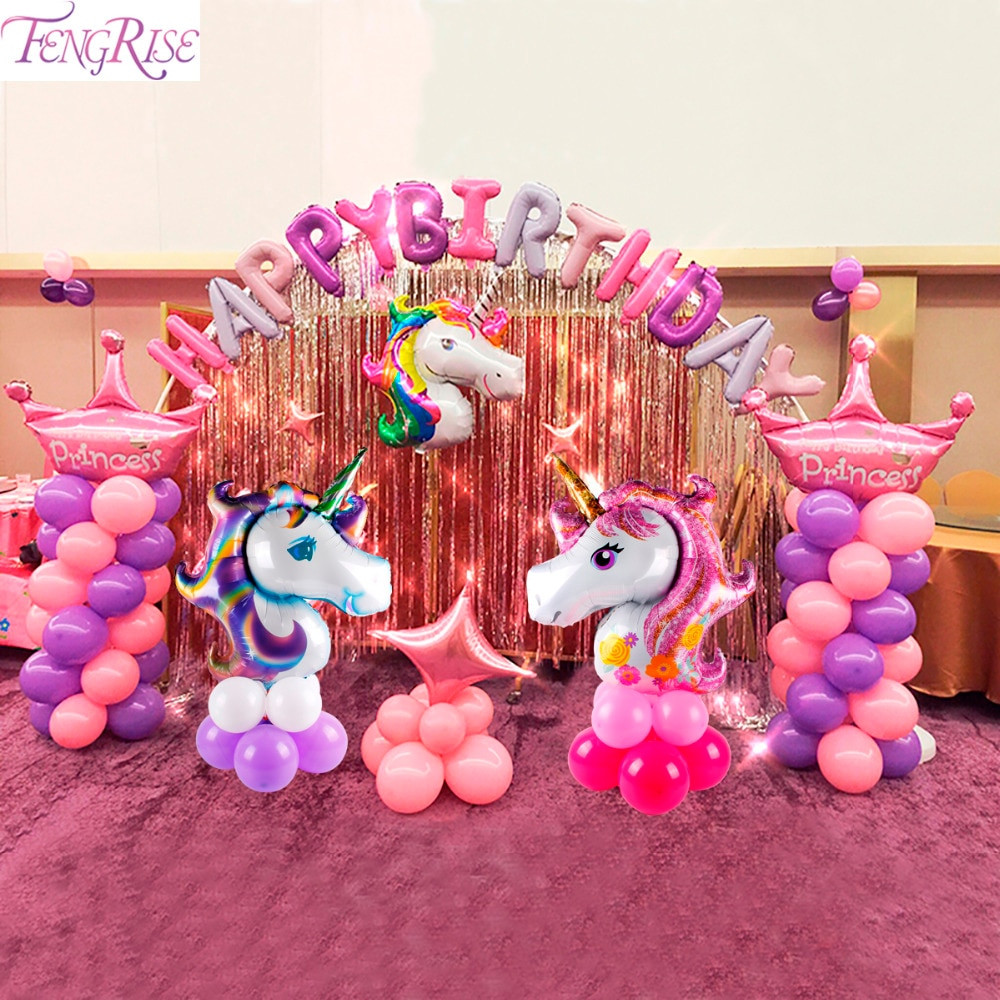 Unicorn Party Decoration Ideas
 FENGRISE Rainbow Unicorn Party Table Decoration