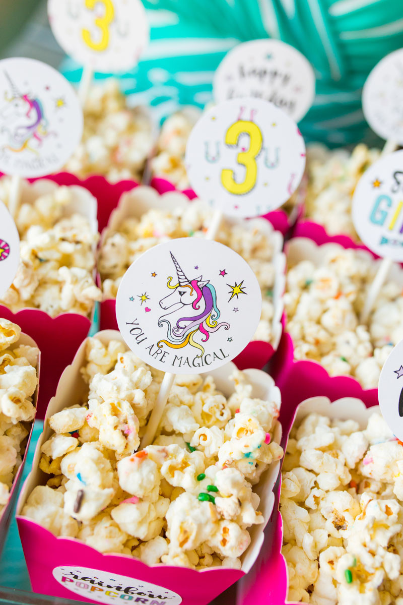 Unicorn Party Theme Food Ideas
 Rainbow Po Labels