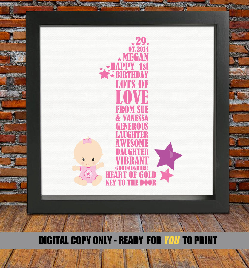 Unique 1st Birthday Gifts
 Personalized 1st Birthday Gift 1st birthday 1st birthday