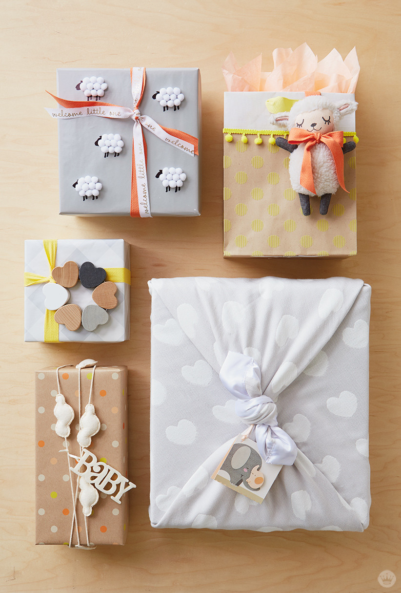 Unique Gift Wrapping Ideas For Baby Shower
 Baby t wrap ideas Showered with love Think Make