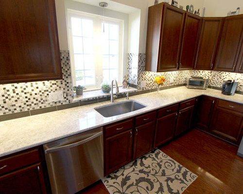 Updating Kitchen Counters
 Kitchen Update with Gray Quartz Countertops and Tile