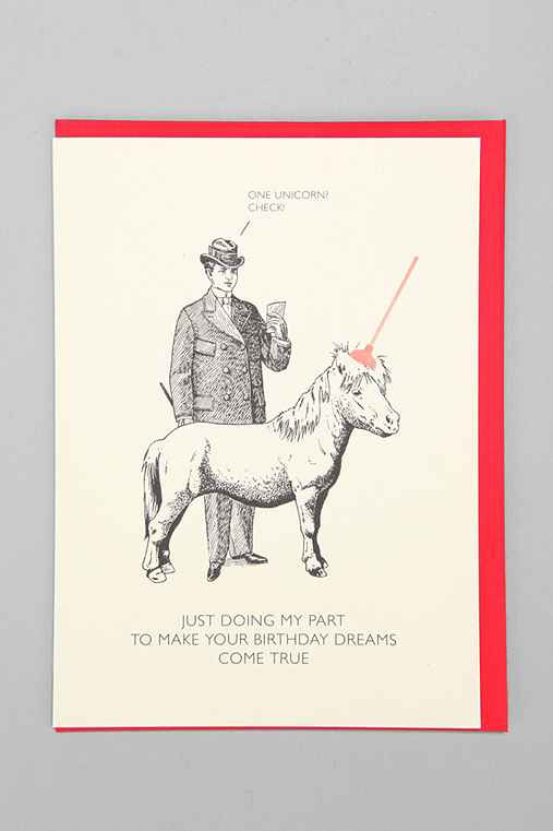 Urban Outfitters Birthday Cards
 Black & White & Red All Over Unicorn Birthday Card Urban