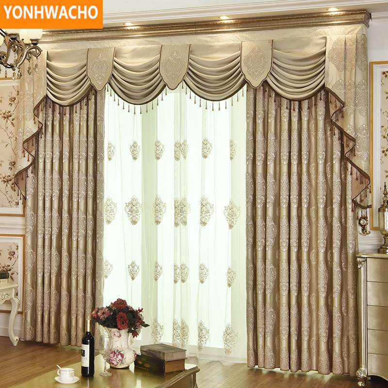 Valance Curtains For Living Room
 Custom curtains luxury living room embroidered simple