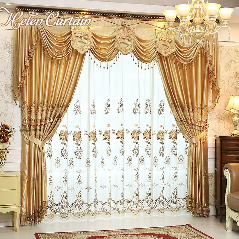 Valance Curtains For Living Room
 Set Helen Curtain Luxury Curtains For living Room With