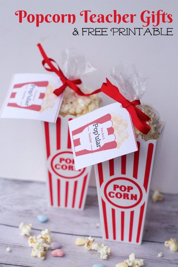 Valentine Day Gift Ideas For Teachers
 DIY Valentines Day Popcorn Teacher Gifts Free Gift Tag