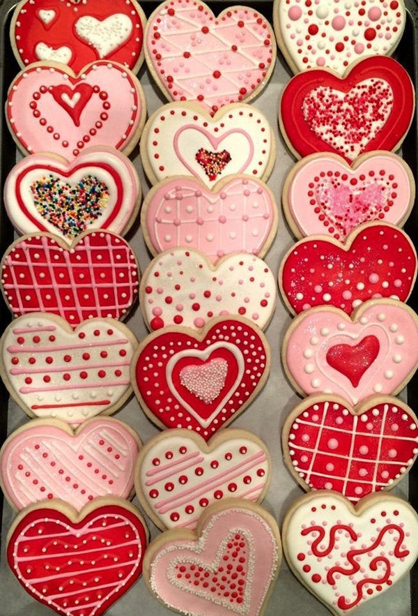 Valentine Sugar Cookies Decorating Ideas
 Heart Valentine Cookies e dozen custom decorated sugar