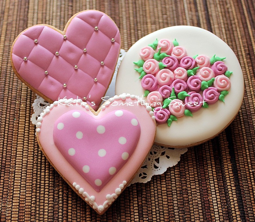 Valentine Sugar Cookies Decorating Ideas
 Katie s Something Sweet Valentine s Day Cookies Pink