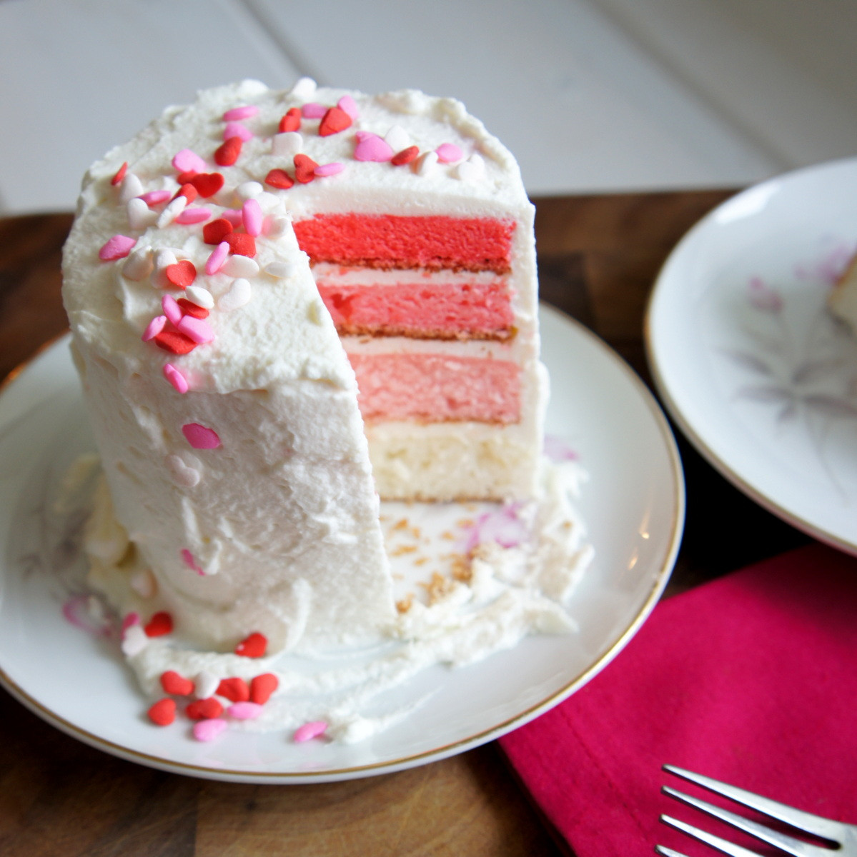Valentine'S Day Desserts For Two
 Mini Ombré Valentines Day Cake for Two